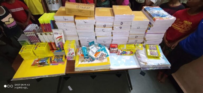 Stationery given in Sangli Village By Miam